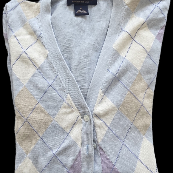 Brooks Brothers Blue and Purple Argyle Cardigan - Picture 5 of 5